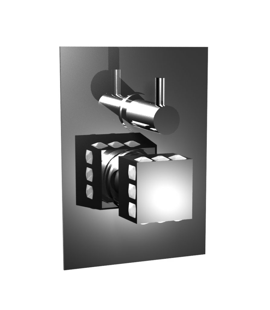 3P519 / 3 Встроенный смеситель с механическим переключателем на 3 направления и прогрессивным картриджем. Bongio Pure Glam 3P519/3