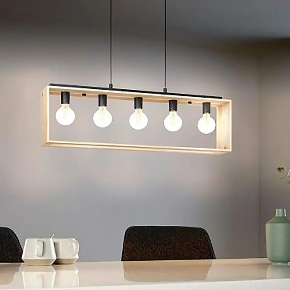 Подвесной светильник Eglo Famborough 5x40 Вт, цвет черный-коричневый 82626017 STLM-2195681  - Вид №1
