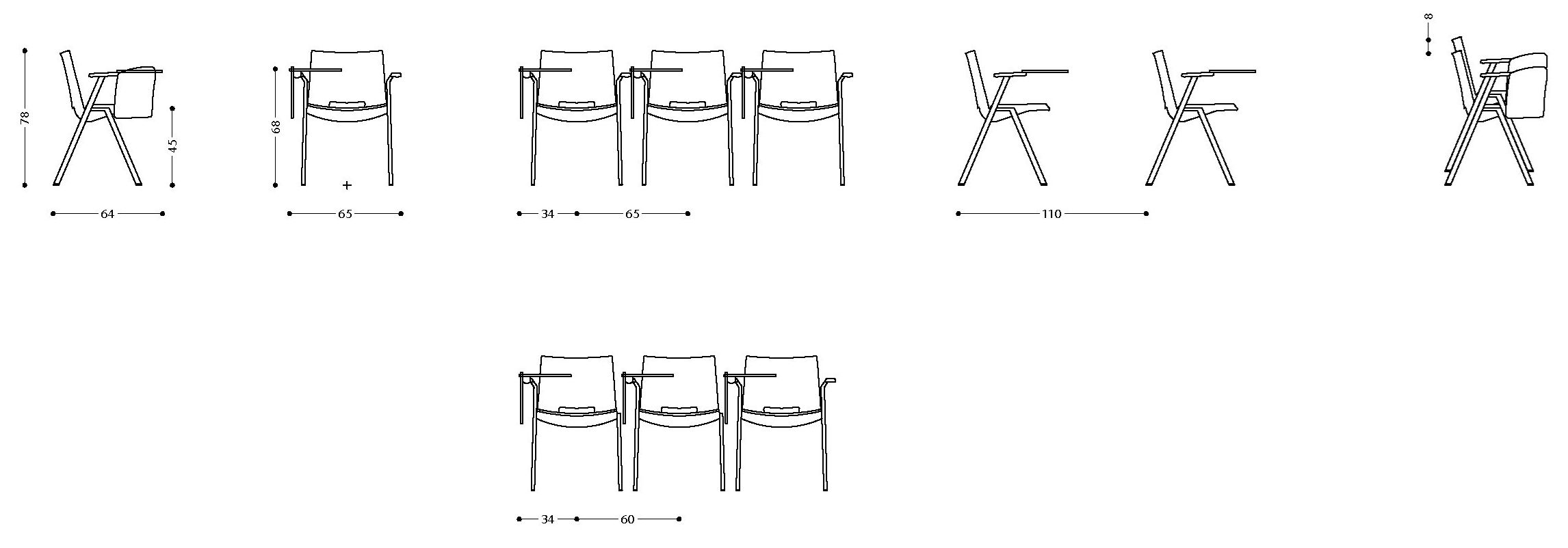 Стул конференции с опрокидыванием LAMM Hl3 ARCH-00095505 - Вид №7