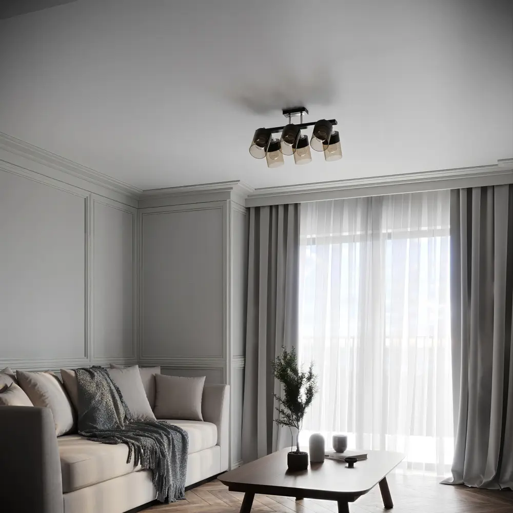 INSPIRE Amber - потолочная люстра с 6 янтарными плафонами 85113378 STLM-0058955 - Вид №5