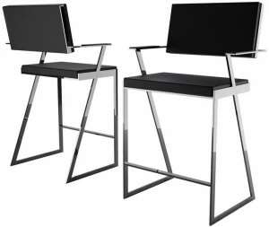 ZALABA Design Высокий кожаный табурет со спинкой Zulu