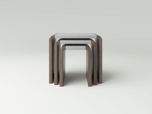 Журнальный столик из дуба и кожи