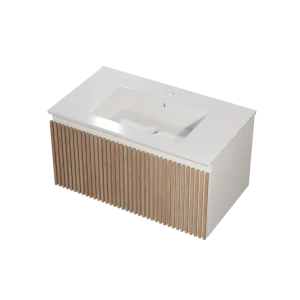 Тумба под накладную раковину в ванную комнату Чарли подвесная 80 см цвет серый