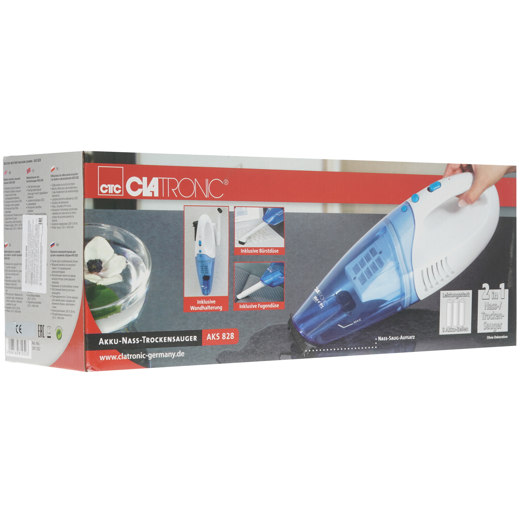 8117033 Пылесос   ручной Clatronic AKS 828  белый STDN-0082782 - Вид №6