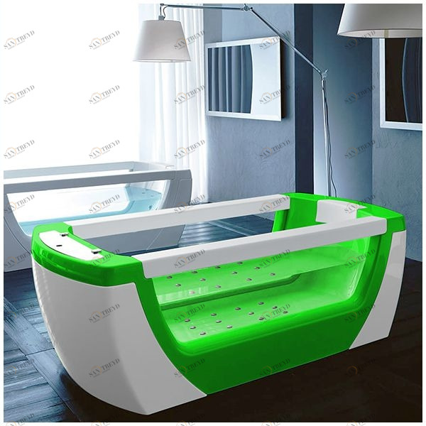 Ванна Gruppo treesse Vision STA-V138C-SE зелёная с аэромассажем стеклянная прозрачная зелёная STAV138CZE