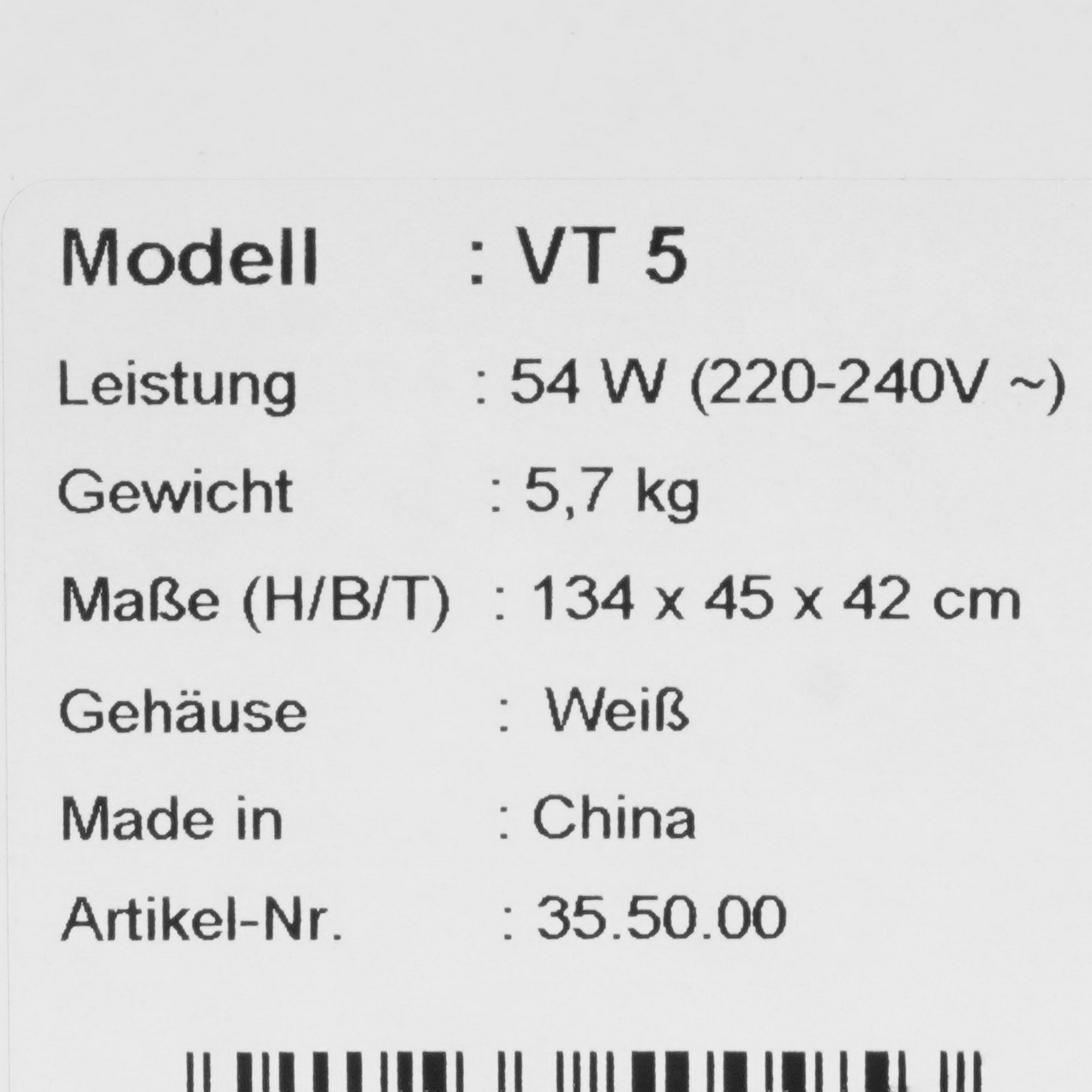 5359834 Вентилятор Steba VT 5  белый STDN-0034399 - Вид №7