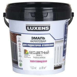 Эмаль для радиаторов LUXENS полуглянцевая прозрачная 1 кг 89345662