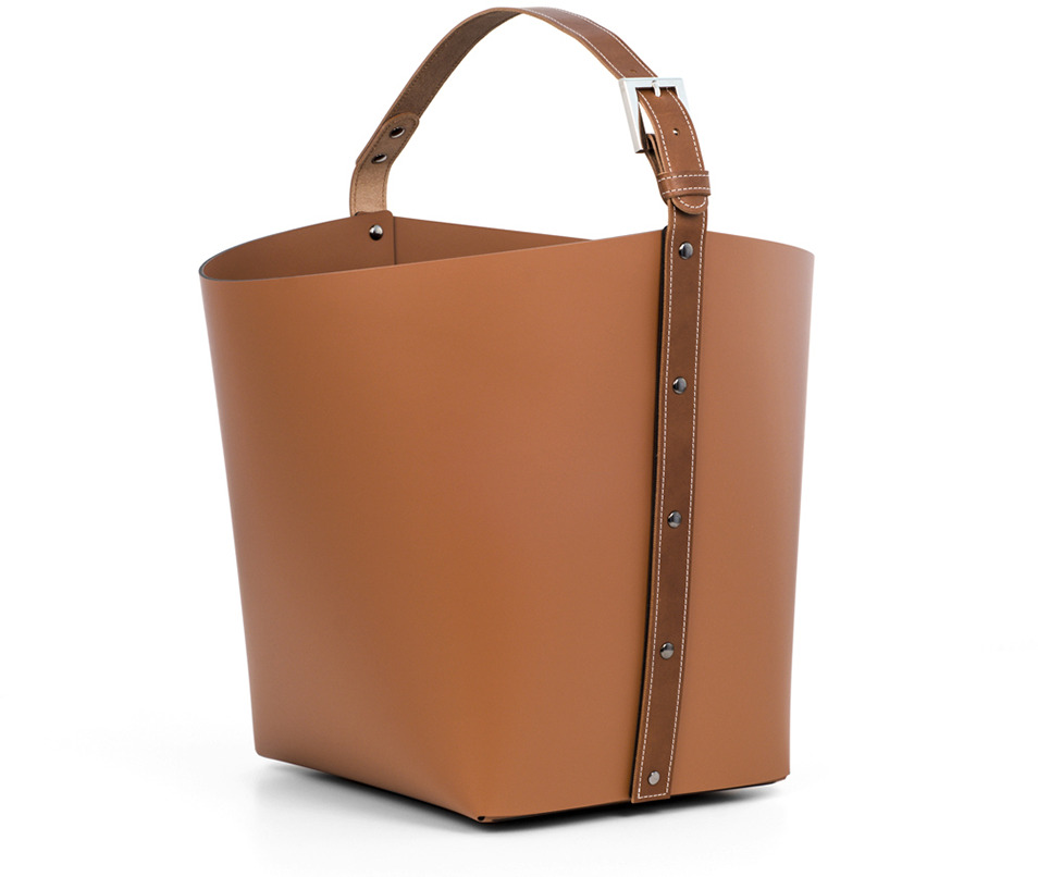 Корзина Ovo с ручкой - 40X44XH39 см / Тан / регенерированная кожа_верблюжья