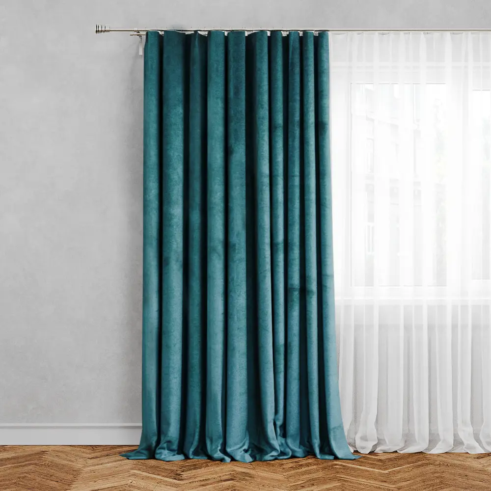 INSPIRE Tony Emerald - Бирюзовая штора со скрытыми петлями 200x280 см 83321314 STLM-1021685