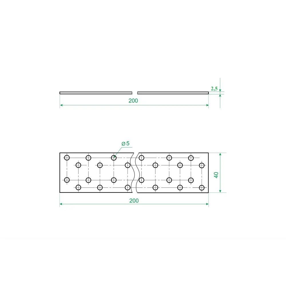 Монтажная пластина 40x200x2.5 мм Santreyd STLM-2183053 - Вид №2