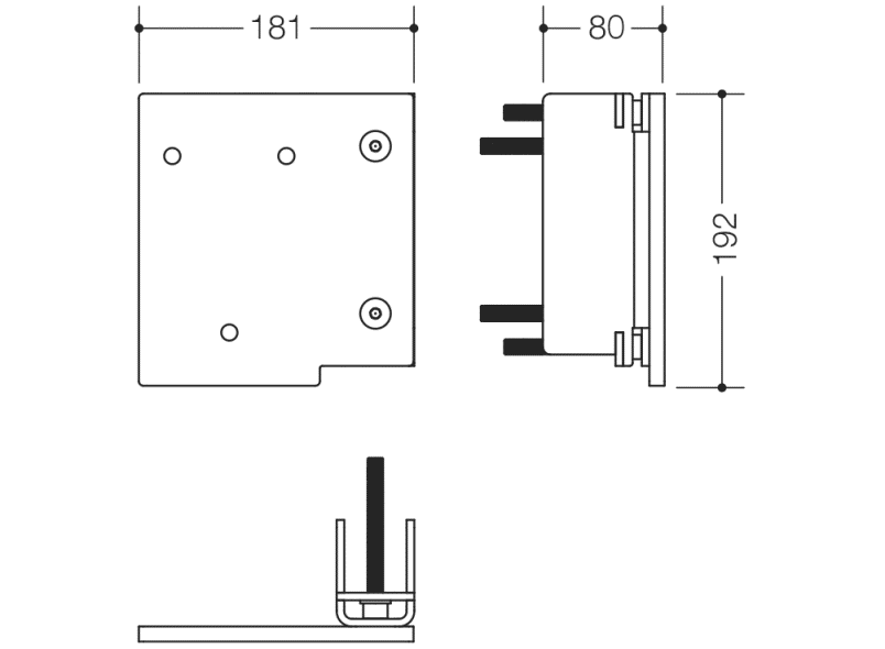 S50.02.00033 Дополнительный комплект складных опорных реек HEWI S 50 Module  - Вид №1