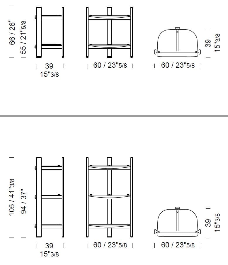 Отдельно стоящий книжный шкаф из металла и стекла Borzalino PETRA ARCH-00103714 - Вид №18