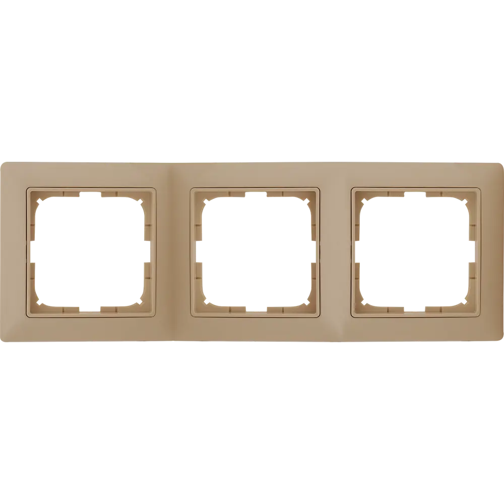 Рамка для розеток и выключателей ABB Basic55 3 поста, цвет бежевый 13595146 STLM-2084161 Basic 55