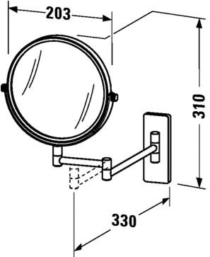 Duravit Настенное увеличительное зеркало Karree 009912 - Вид №1