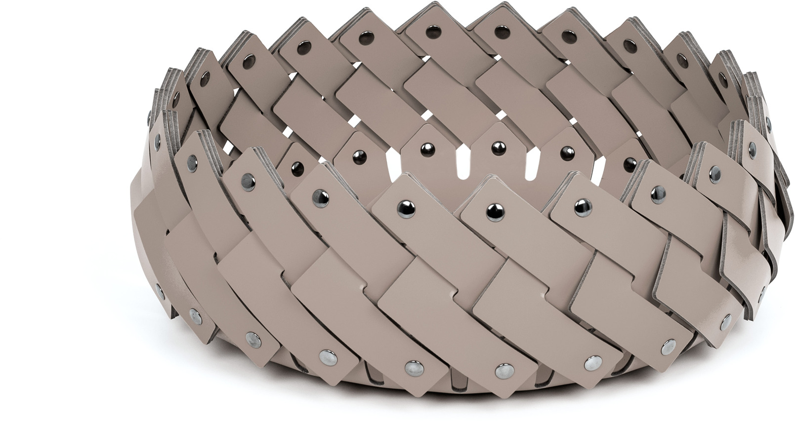 Короткая корзина Almeria - Ø 41XH13 см / регенерированная кожа_белый