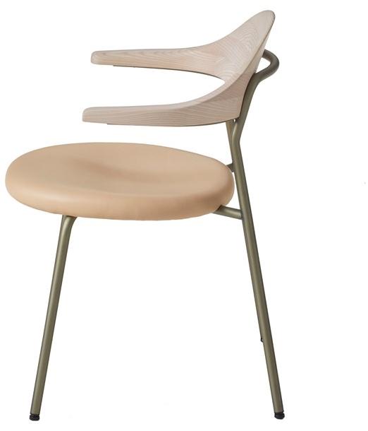 BassamFellows Мягкое кресло из нержавеющей стали и дерева Bicorn Cb-59u - Вид №2