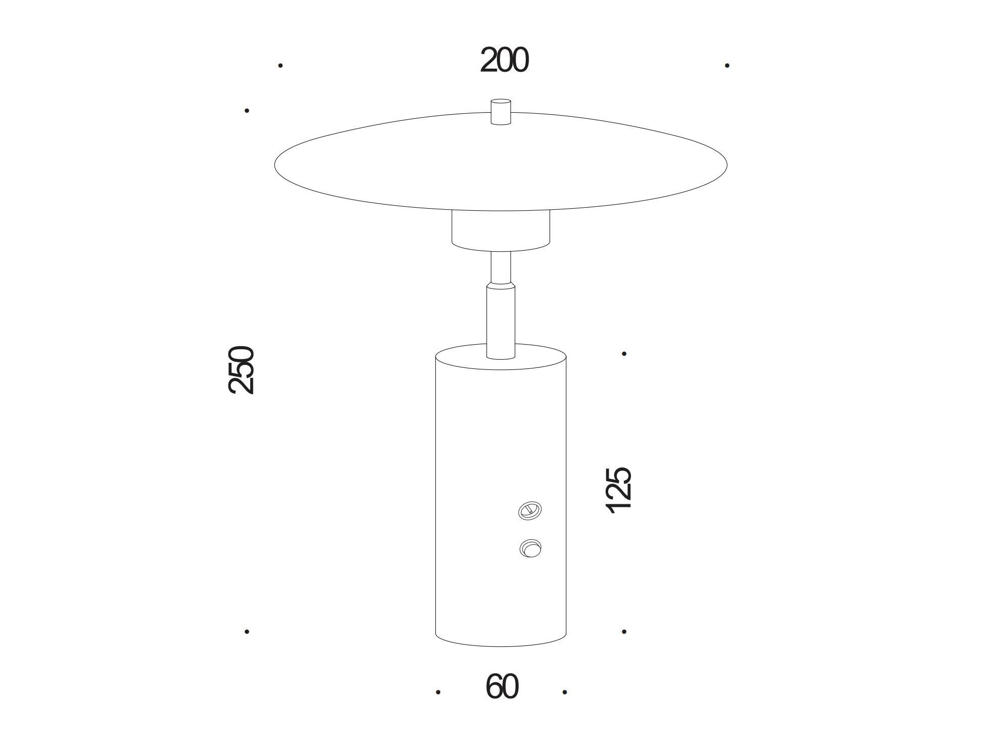 Перезаряжаемая латунная светодиодная настольная лампа Renzo Serafini DISCO ARCH-00005168 - Вид №3