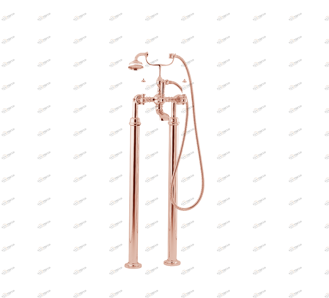 Gentry Home Смеситель для раковины мостик на 2 отверстия 200мм Berkeley Розовое золото GH101443 