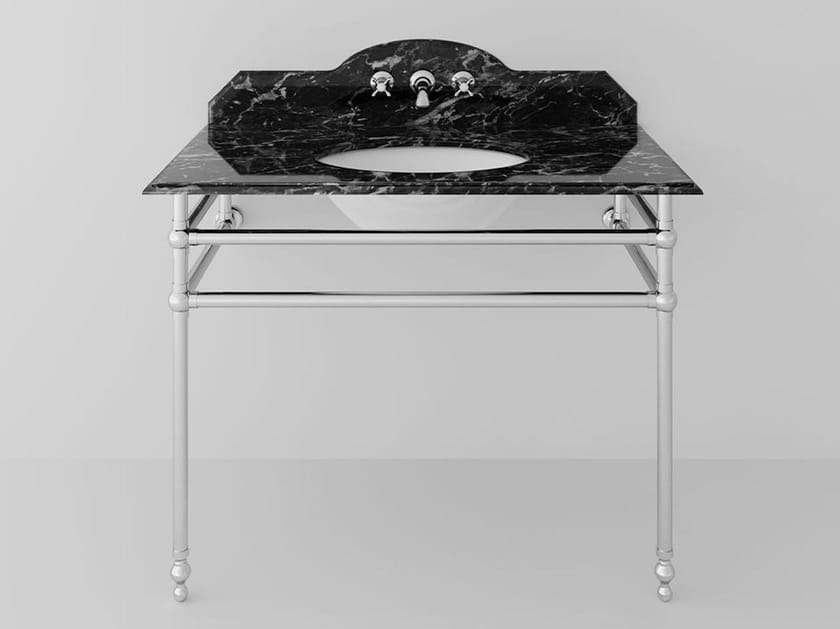 Овальная мраморная консольная раковина с держателем для полотенец Park Avenue MARBLE & METAL 2 ARCH-00116627