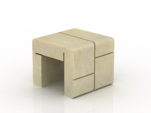 Восстановленный каменный низкий садовый стул