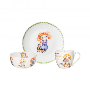 415-2184 Посуда фарфоровая Набор обеденной посуды "ЛУЧШИЕ ДРУЗЬЯ" 3 ПР Lefard