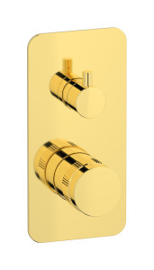 Прогрессивный настенный смеситель для душа на 2 потребителя. WE ARE IB rx310oo Gold Reflex