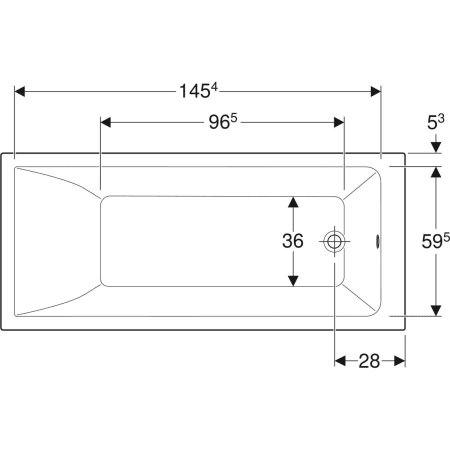 554.302.01.1 Прямоугольная ванна Geberit Renova Plan Geberit  - Вид №18