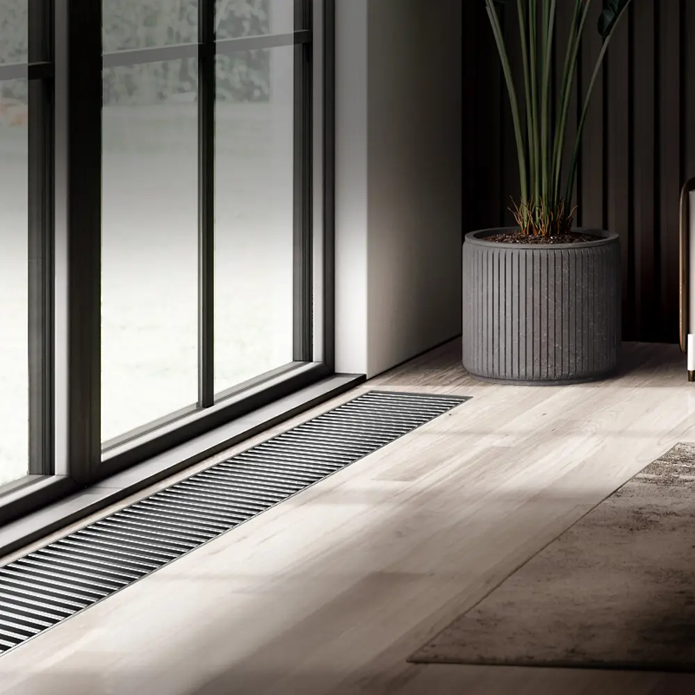 Внутрипольный конвектор Royal Thermo Atrium 1000x300x90 мм боковое подключение 1 теплообменник с решеткой STLM-2051708 - Вид №5