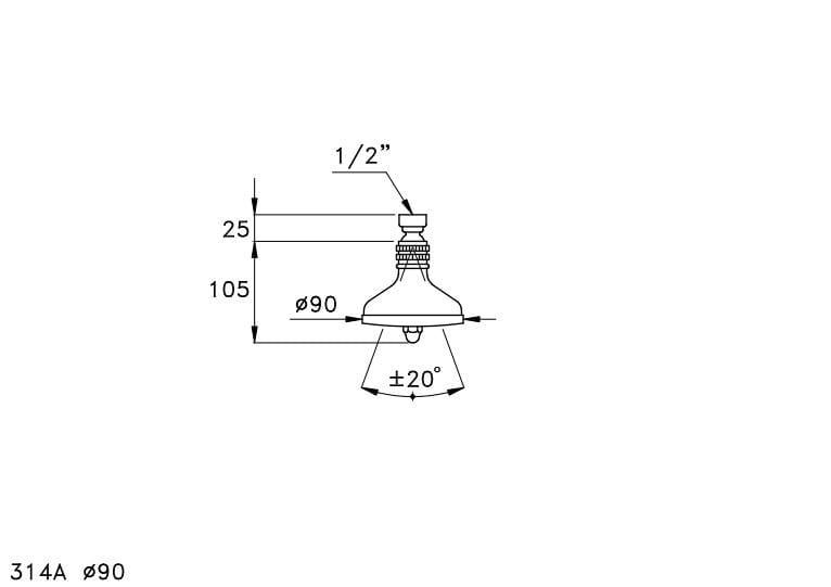 Насадка для душа с дождевой насадкой RUBINETTERIE STELLA 314A ARCH-00021425 - Вид №2