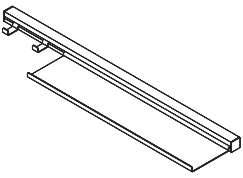 950.13.0032 Настенный профиль с полкой и 2 крючками HEWI Waschtische  - Вид №2