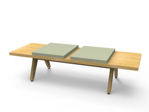 Модульная деревянная скамья и QM Foam без спинки