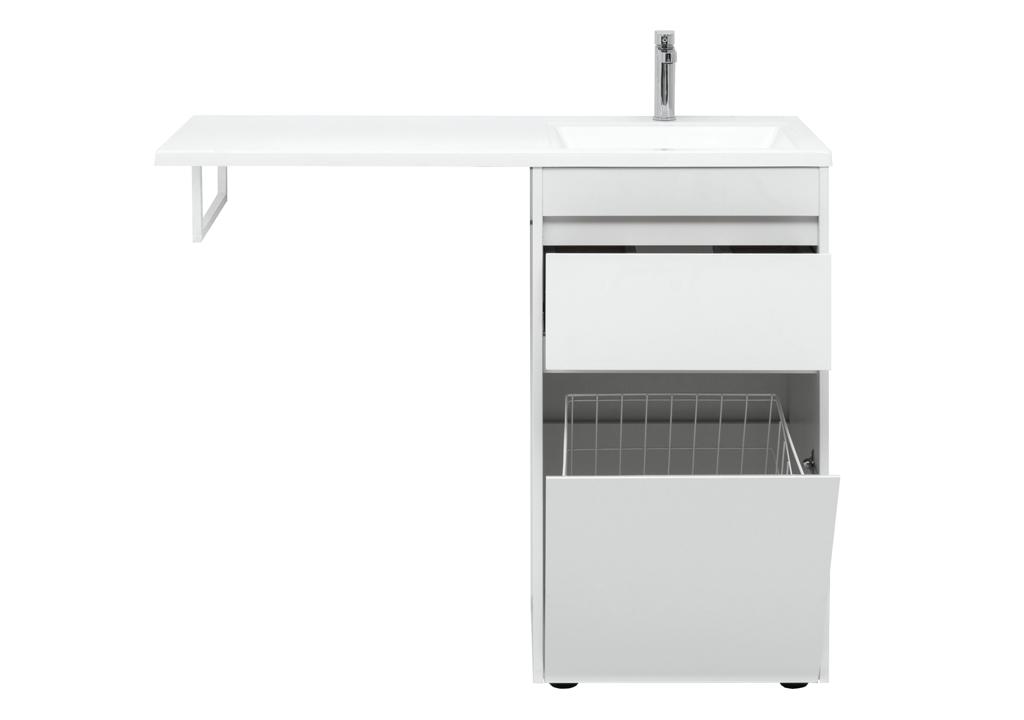 Тумба с раковиной Aquanet Токио 110 R белый (напольная, 1 ящик) 0023928900235498 - Вид №5