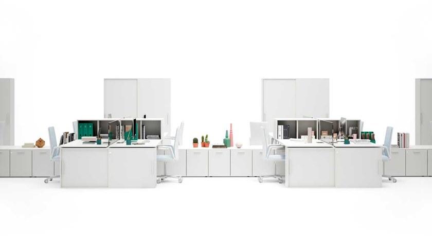 Bralco Многофункциональное рабочее место из закаленного стекла с перегородками и встроенной полкой Take off sun-id-1485108 - Вид №1