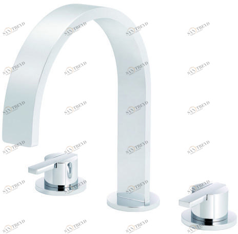 rvb Смеситель для мойки на 3 отверстия со сливом Line 4075.--.45