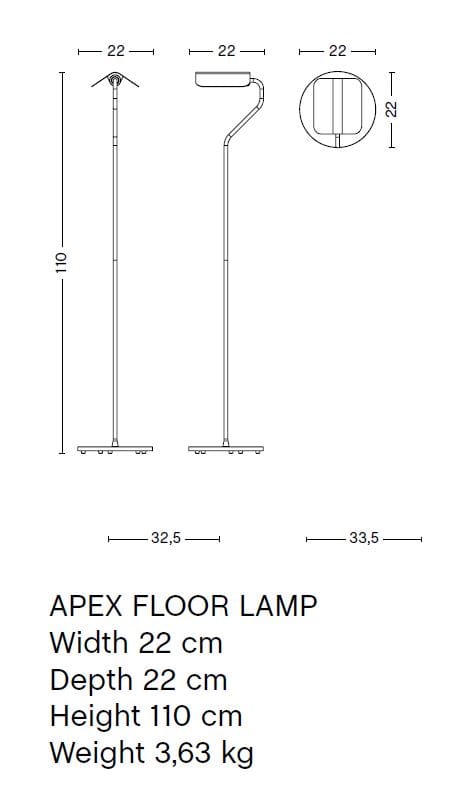 Стальная регулируемая светодиодная напольная лампа Hay APEX FLOOR ARCH-00086627 - Вид №16
