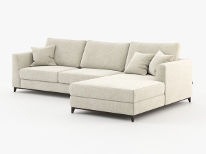 Тканевый диван с полуостровом