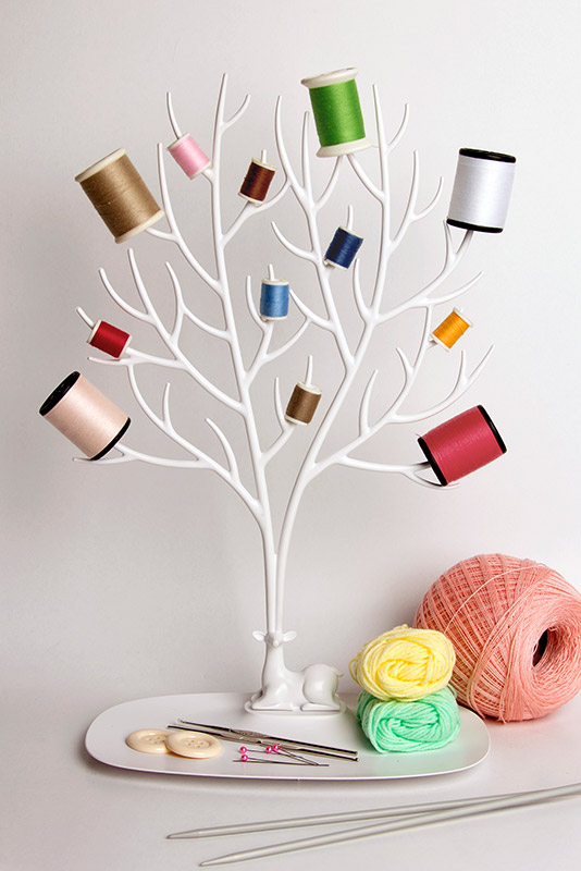 QL10172-WH Декоративный органайзер для украшений deer большой белый Qualy  - Вид №3