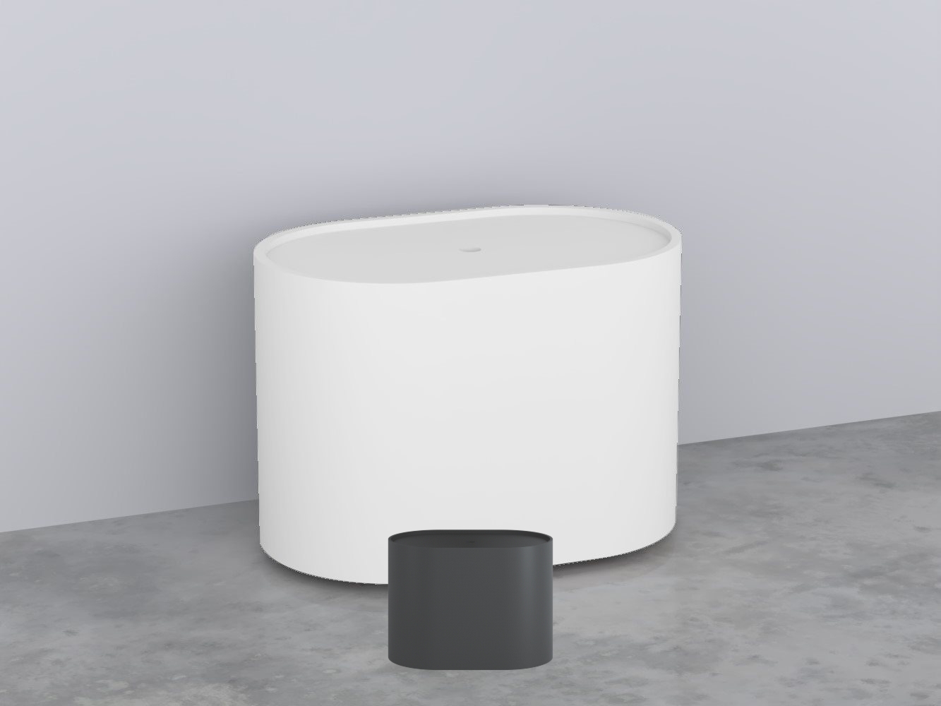 ELOOL-BA Пуф овальный из материала Livingtec на 4-х колесиках, с крышкой деревянной шпонированной cielo Elle Ceramica Cielo 