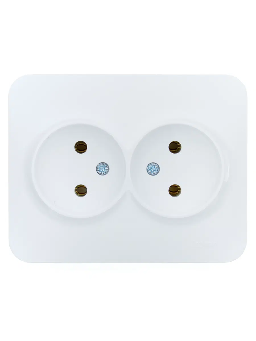 ASTI Розетка двойная б/з ПБТ белая LEZARD 7081-0200-128B