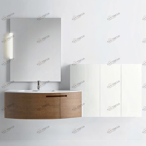 Комбинация ванной комнаты SY102 в отделке FLASH Mineralmarmo / Rovere Cotto / Bianco MILLDUE SYMI SYMI102