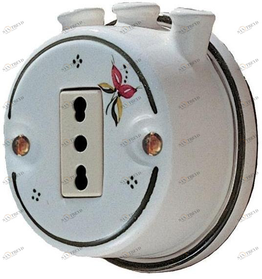 FERROLUCE Одиночная керамическая электрическая розетка Accessori Cr23