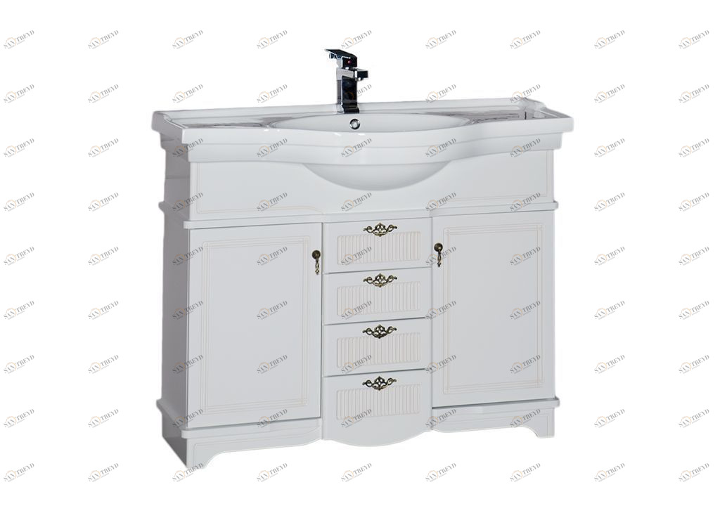 Тумба с раковиной Aquanet Луис 110 белый 0017972900172466