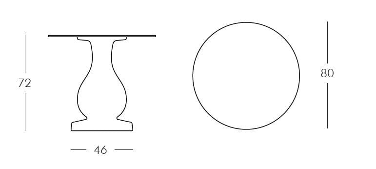Круглый стол из полиэтилена и столешница HPL с мраморным эффектом SLIDE девятнадцатый век ARCH-00052894 - Вид №13