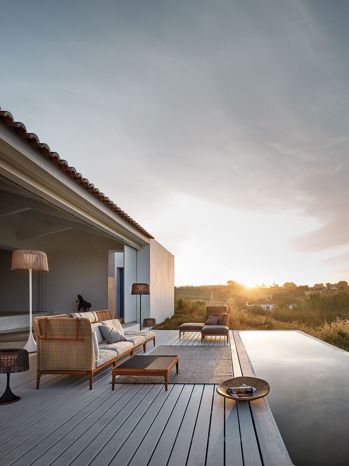 Плетеный и тканый модульный садовый диван Gloster ARCH-00081023 - Вид №1