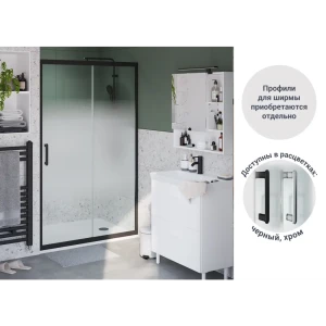 Комплект стекол для раздвижной душевой двери Sensea Easy 110 см стекло с шелкографией, цвет профиля на выбор 83631061 STLM-2145155