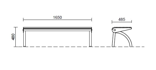 Стальная скамья без спинки Studio Città эскиз ARCH-00024692