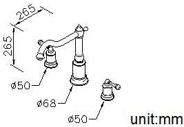 JUSTIME Смеситель для раковины с раздельными розетками Classik 9703-91-80cp - Вид №1
