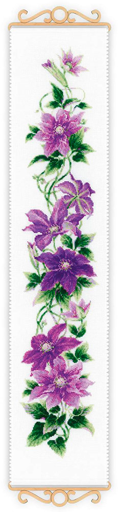 1801 Набор для вышивания Клематис 19 х 90 см RIOLIS Сотвори Сама 