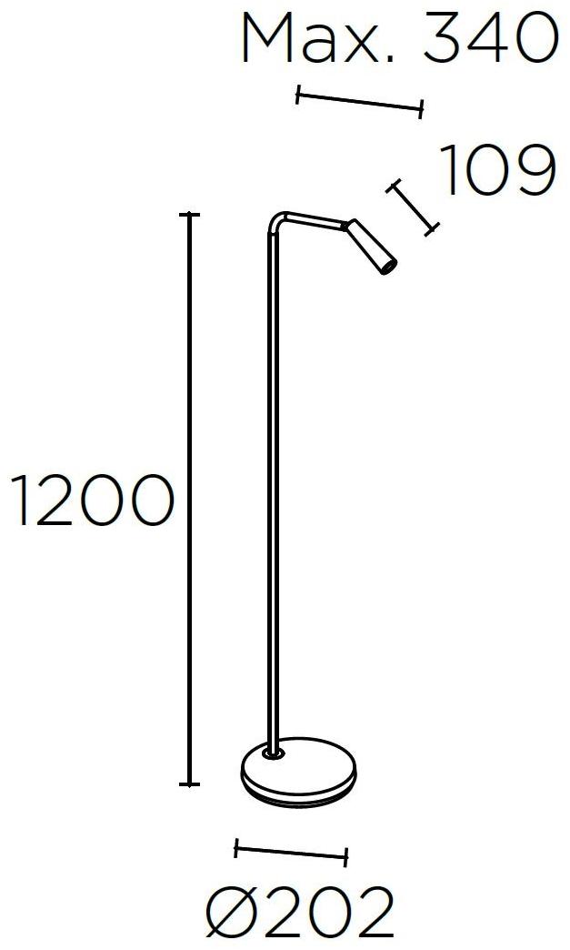 LEDS C4 Регулируемый светодиодный торшер для чтения из стали  25-6420-z5-z5/dn-dn  - Вид №2