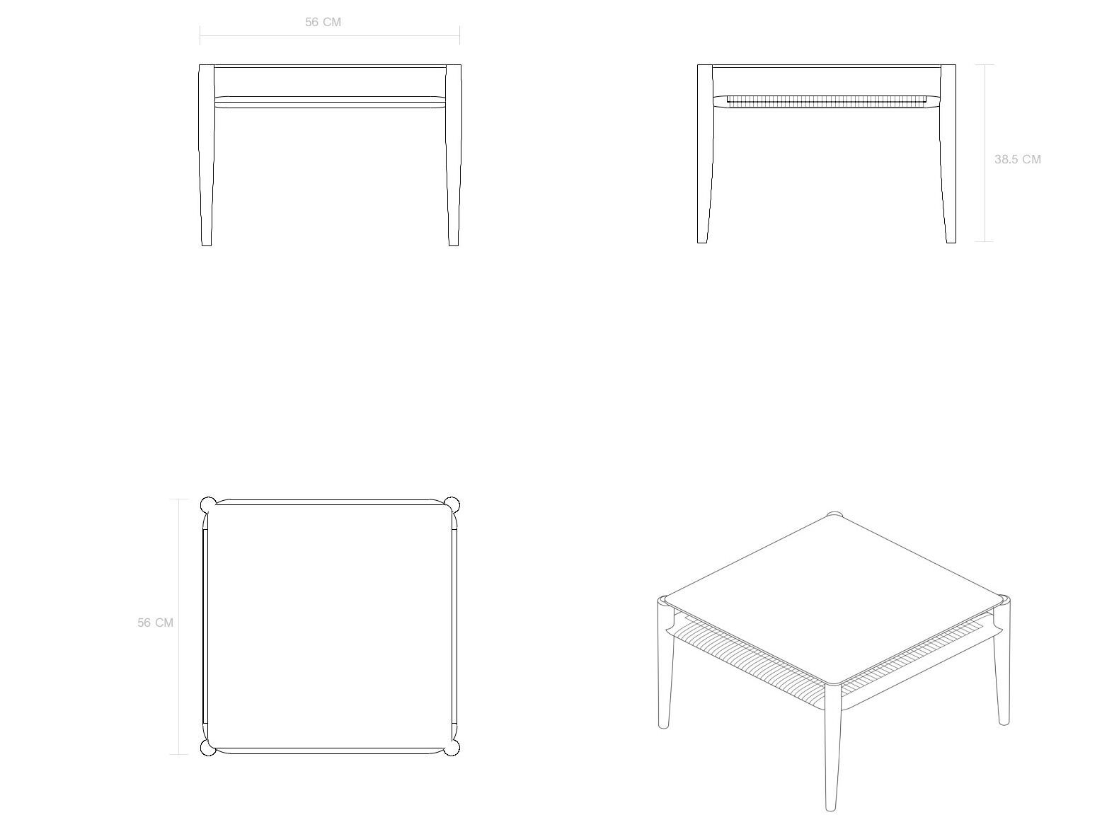 Квадратный деревянный и стеклянный журнальный столик Phantom Hands Tangāli ARCH-00035229 - Вид №7